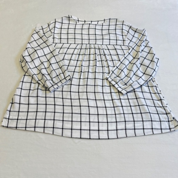 Wrangler White/Black Plaid Popover Blouse, 3/4 Sleeves, Large, NWT - Picture 8 of 15